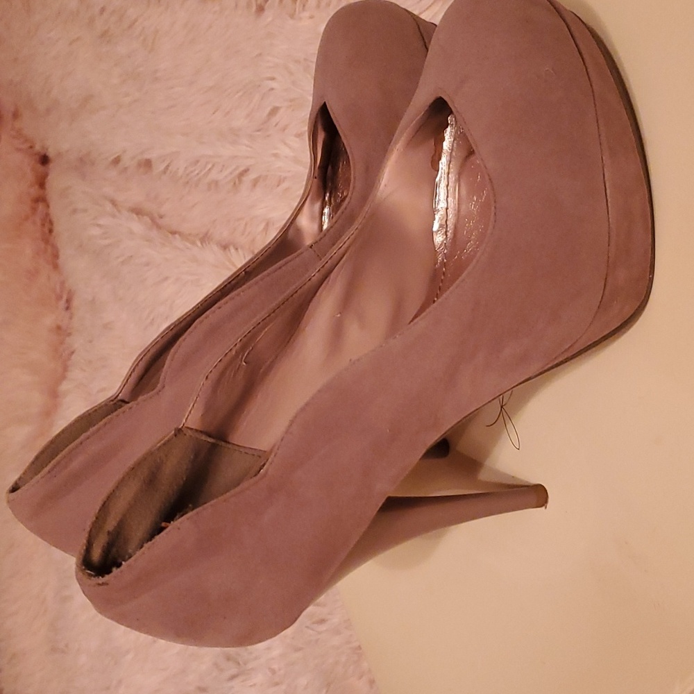 Women High heel Tan suede